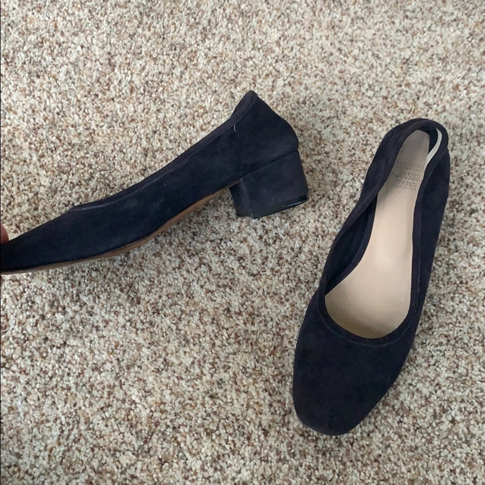 Maryam Nassir Zadeh Navy Suede Ballerina Pump